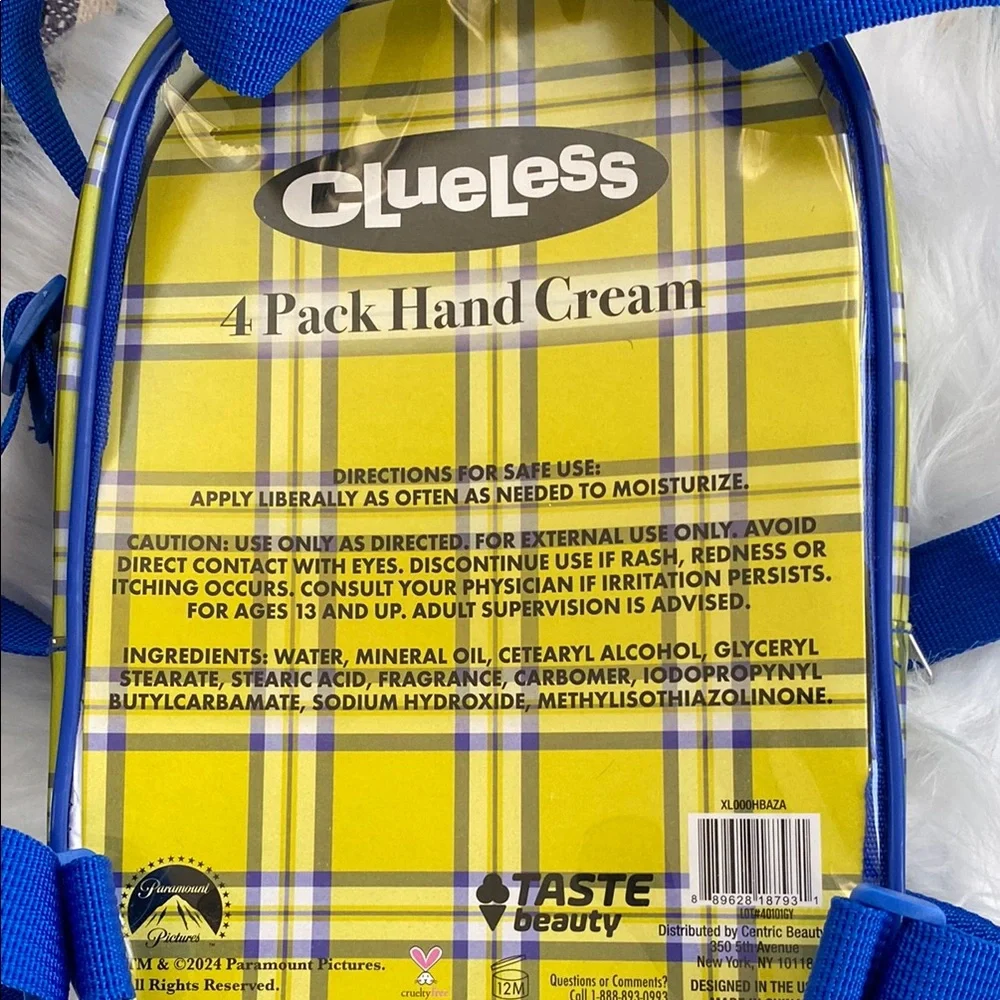 New Clueless Blue Plaid Backpack with Hand Cream Set